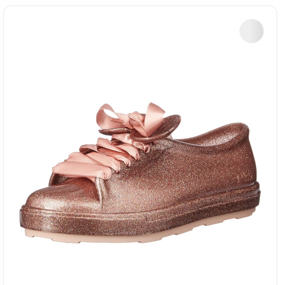 Mini Melissa Girl's Mel Be + Disney Sneaker Mickey Mouse Glitter Rose Gold
